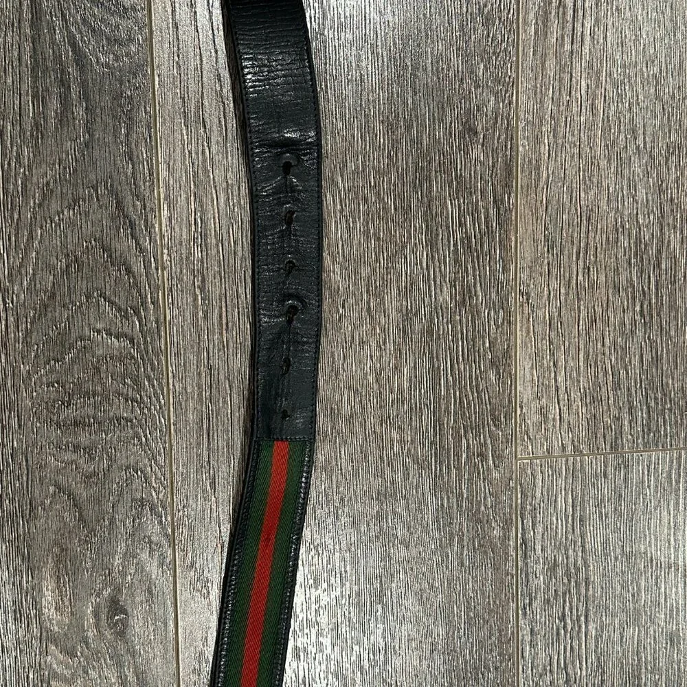 Gucci Leather and Fabric Belt – No Buckle – 5/10 Condition - Picture 5 of 12